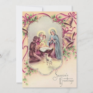 Vintage Christmas Baby Jesus Holiday Card