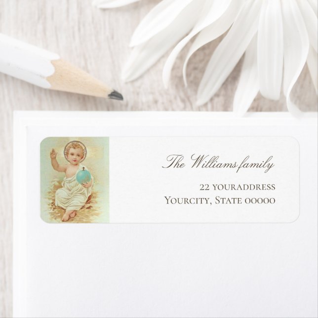 vintage Christmas Baby Jesus Label (Insitu)