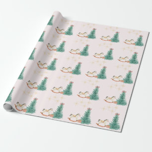 Vintage Christmas Baby Shower Invitation Wrapping Paper