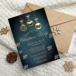 Vintage Christmas Balls, Snowflakes Company Party  Invitation<br><div class="desc">An elegant holiday party invitation featuring gold Christmas balls and snowflakes. These beautiful Christmas invitations are perfect for Christmas dinner party invitations, holiday gift exchange invitations, Christmas fundraisers, holiday ball invitations, and other events held during the month of December. Just use the template fields to add your own event information....</div>
