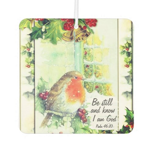 Vintage Christmas Be Still and Know Bible Verse Air Freshener