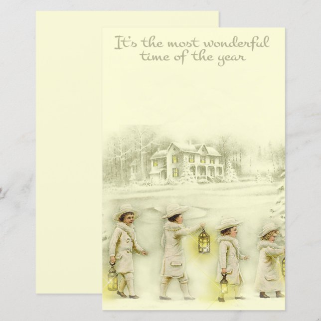 Vintage Christmas beige people (Front/Back)