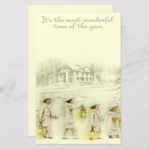 Vintage Christmas beige people