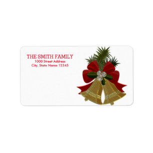 Vintage Christmas Bell Holiday Label
