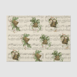 Vintage Christmas Bell Music Tissue Paper