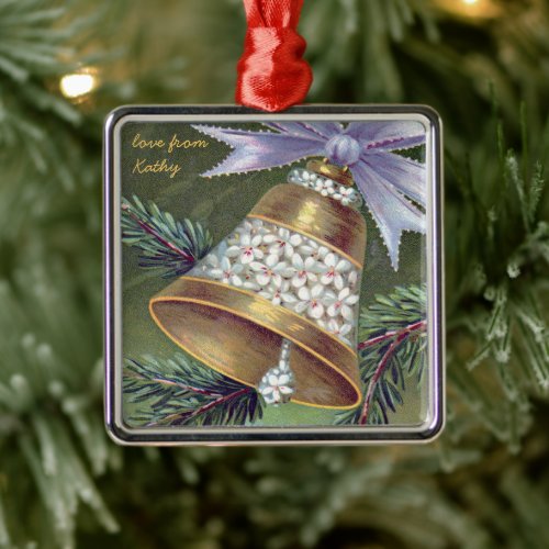 Vintage Christmas bell ornament