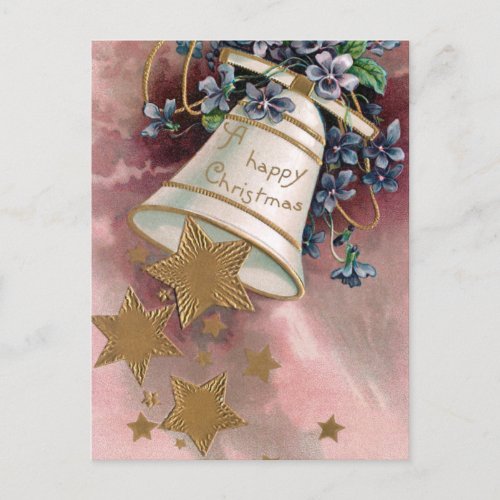 Vintage Christmas Bell Stars  Forget_Me_Nots Postcard