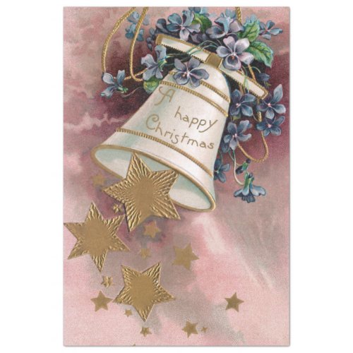 Vintage Christmas Bell Stars  Forget_Me_Nots Tissue Paper