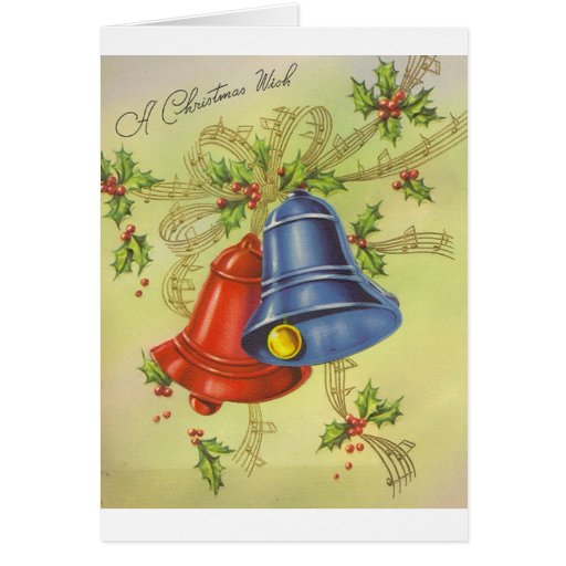 Vintage Christmas Bells Greeting Card | Zazzle