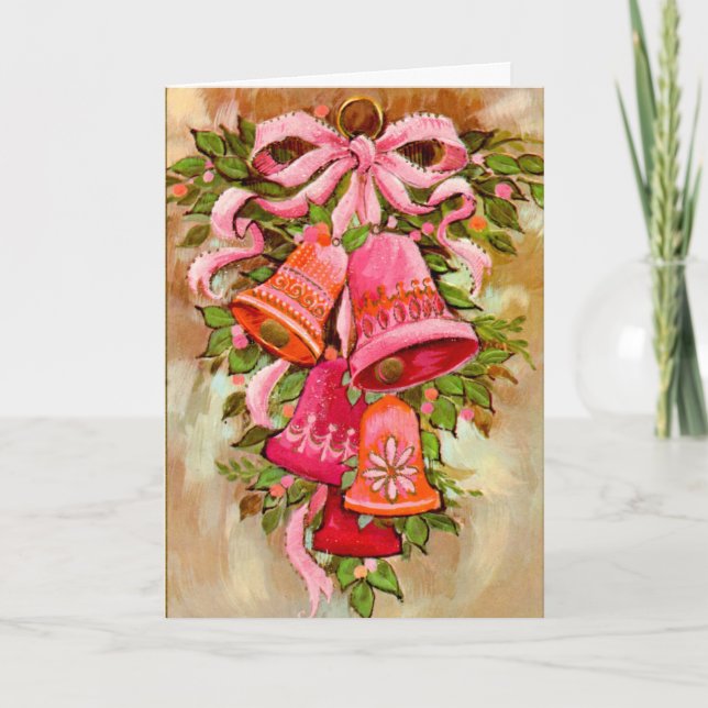 Vintage Christmas bells greeting card (Front)