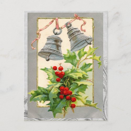 Vintage Christmas Bells Postcard