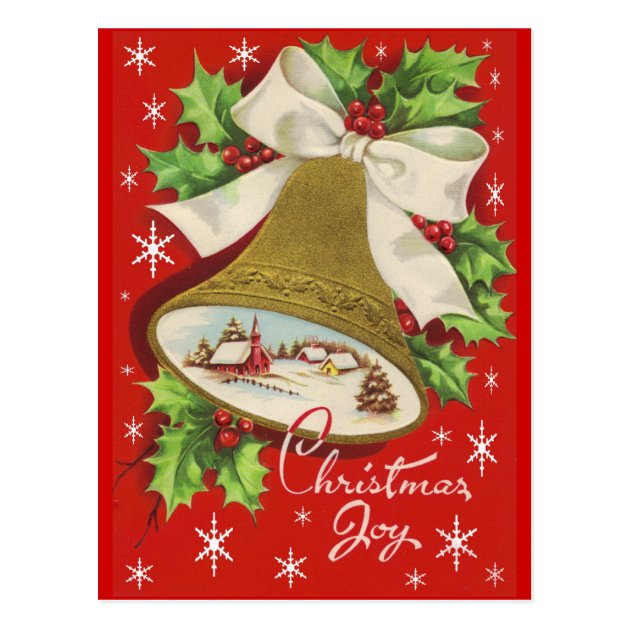 Vintage Christmas Bells Postcard