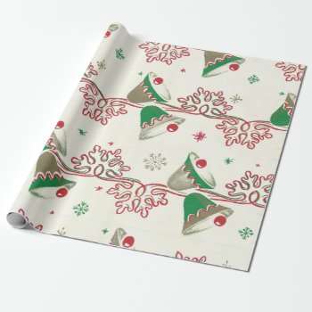 Vintage Christmas Bells Wrapping Paper by thedustyattic at Zazzle