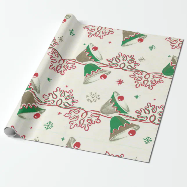 Vintage Christmas Bells Wrapping Paper | Zazzle