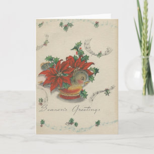 Vintage Christmas Bird Card