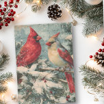 Vintage Christmas Bird Red Cardinal  Tissue Paper<br><div class="desc">This design may be personalized by choosing the Edit Design option. You may also transfer onto other items. Contact me at colorflowcreations@gmail.com or use the chat option at the top of the page if you wish to have this design on another product or need assistance. See more of my designs...</div>