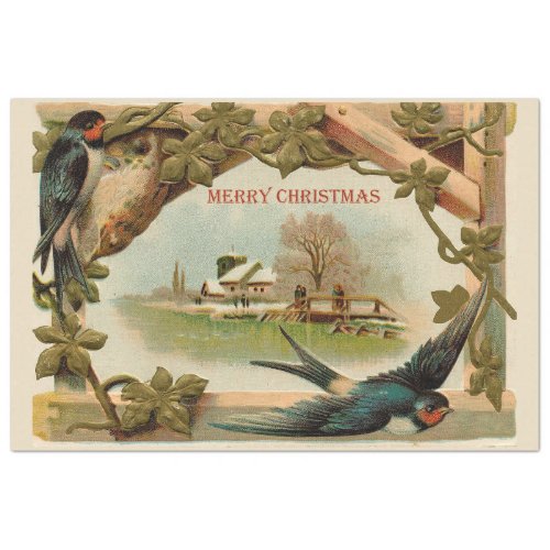 Vintage Christmas Bird Tissue Paper