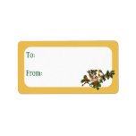 Vintage Christmas Birds &amp; Holly Label
