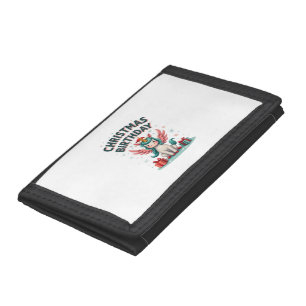 Vintage Christmas Birthday Girl Unicorn Cute Holid Tri-fold Wallet