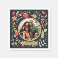 Vintage Christmas Botanical Family Photo