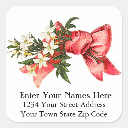 Vintage Christmas Bouquet Return Address Label