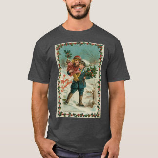 Vintage Christmas Boy and Girl T-Shirt