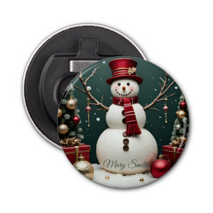 Vintage Christmas - Button Bottle Opener