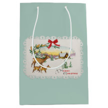 Vintage Christmas Cabin & Deer