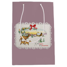 Vintage Christmas Cabin & Deer