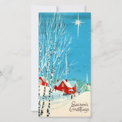 Vintage Christmas Cabin Holiday Card