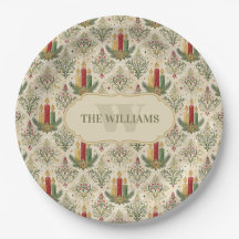 Vintage Christmas Candle Damask Pattern Custom