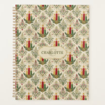 Vintage Christmas Candle Damask Pattern Custom