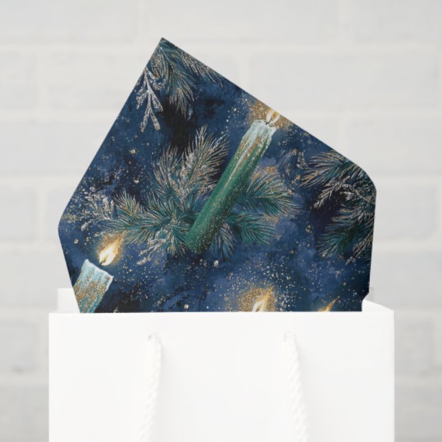 Vintage Christmas Candlelight Glow Tissue Paper (Gift Bag)