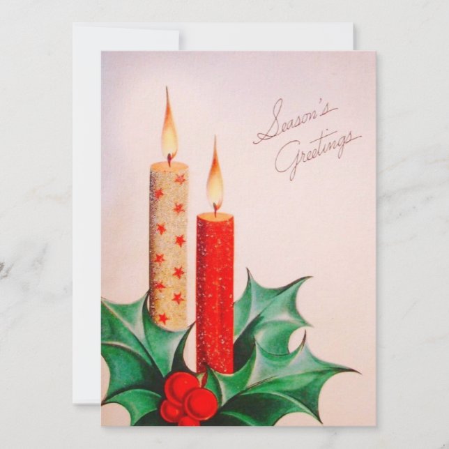 Vintage Christmas Candles  Holiday Card (Front)
