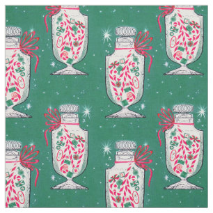 Vintage Christmas Candy Jar Fabric