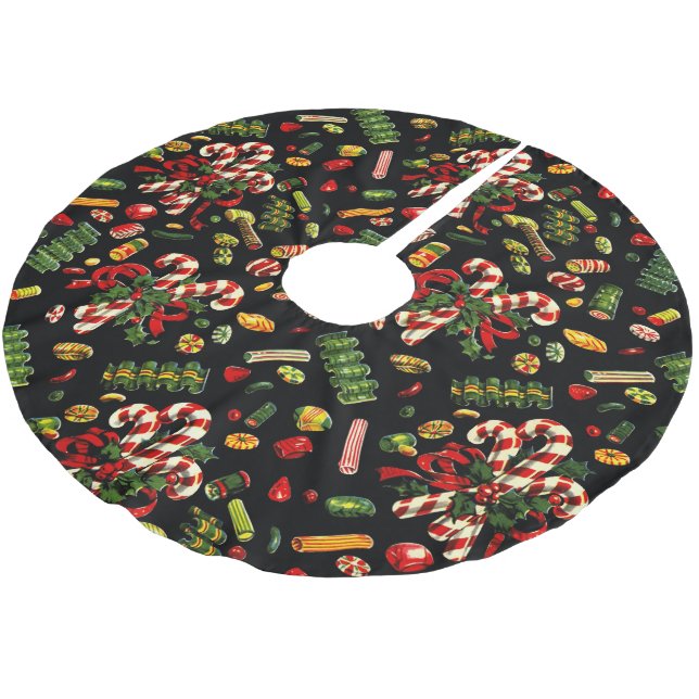 Vintage Christmas Candy Tree Skirt (Angled)