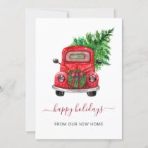 Vintage Christmas Car Weve Moved Holiday Cards