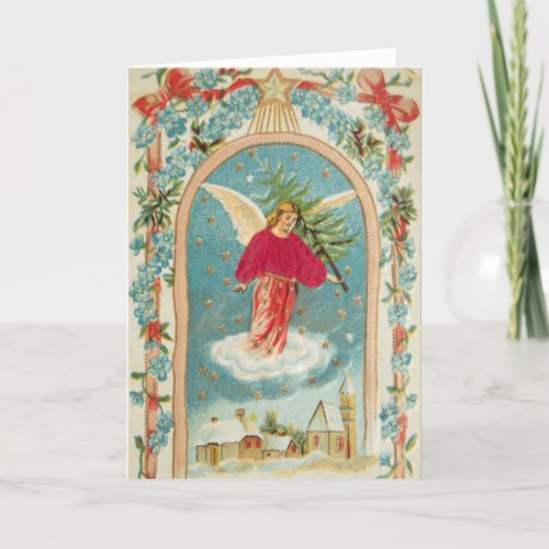Vintage Christmas Card  Angel