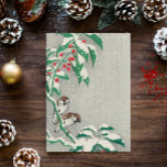 Vintage Christmas Card | Birds in Snow Holly<br><div class="desc">A cute,  retro Victorian Christmas Card sure to make you giggle and smile.</div>