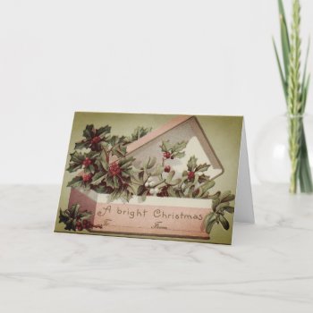 Vintage Christmas Card Box Of Holly by SharCanMakeit at Zazzle