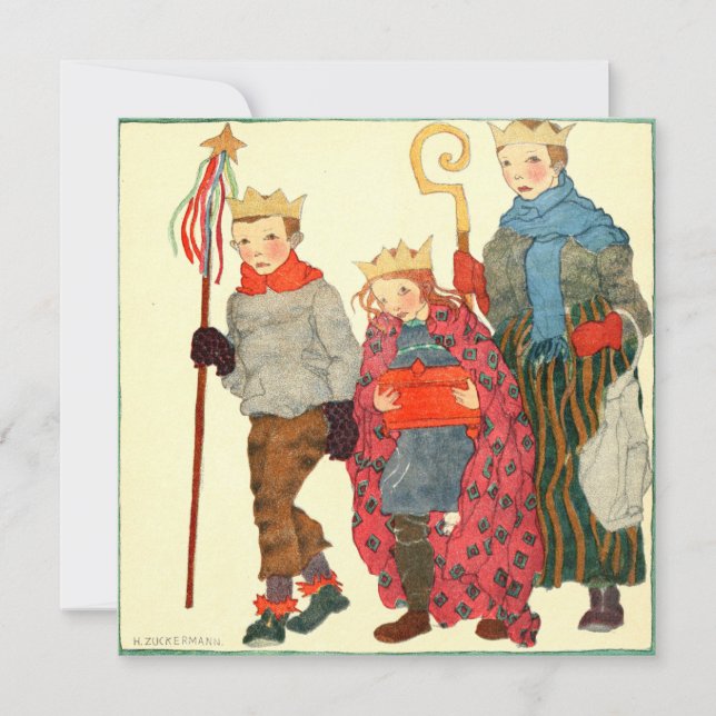Vintage Christmas Card | Christmas 3 kings (Front)