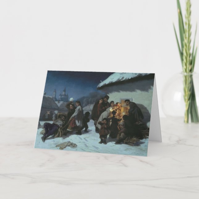 Vintage Christmas Card | Christmas Carol in Russia (Front)