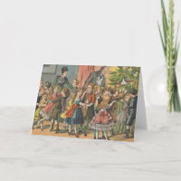 Vintage Christmas Card | Christmas party dance