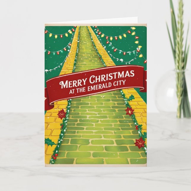 Vintage Christmas Card Emerald City  (Front)