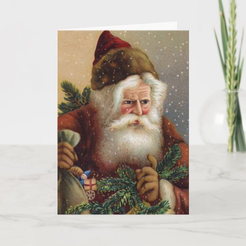 Vintage Christmas Card German Santa