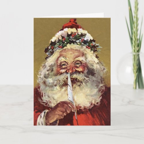 Vintage Christmas Card German Santa