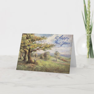 Vintage Christmas Card Happy New Year London