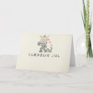 Vintage Christmas Card Norway   Glædelig Jul
