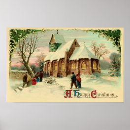 Vintage Christmas Card Poster