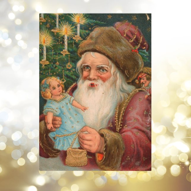 Vintage Christmas Card Retro Santa Claus tiny doll (Vintage Christmas Card Retro Santa Claus tiny doll
)